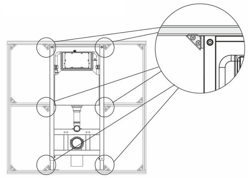 WALLBOX кронштейны установки модуля инсталляции в профиль (6 шт.)